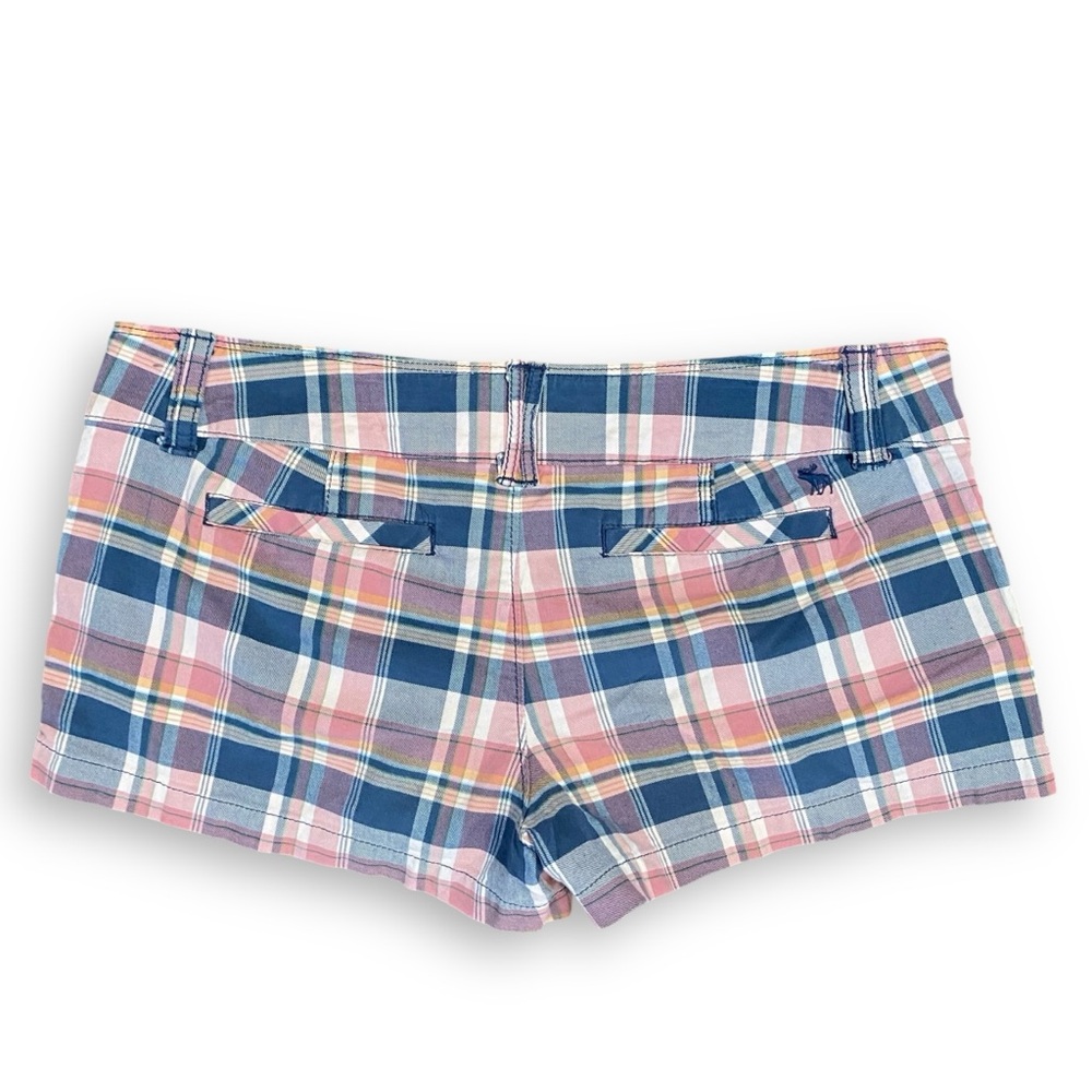 y2k Abercrombie & Fitch Pink Plaid Multicolor Low Rise Mini Booty Shorts Size 2 - Picture 5 of 5